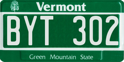 VT license plate BYT302