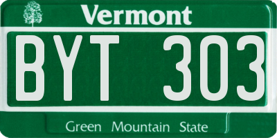 VT license plate BYT303