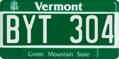 VT license plate BYT304