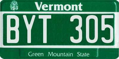 VT license plate BYT305