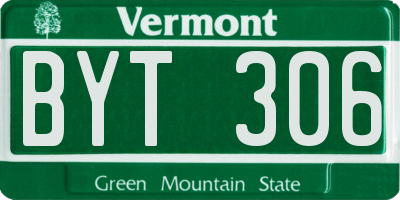 VT license plate BYT306