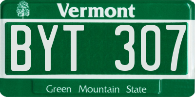 VT license plate BYT307