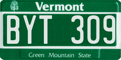 VT license plate BYT309