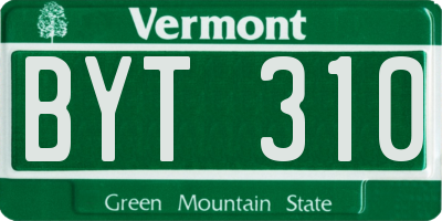 VT license plate BYT310