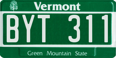 VT license plate BYT311