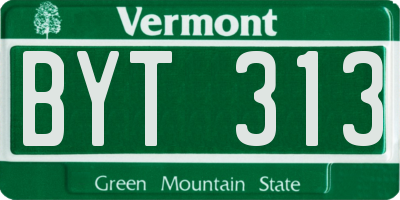 VT license plate BYT313