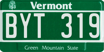 VT license plate BYT319