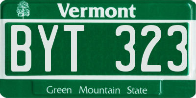 VT license plate BYT323