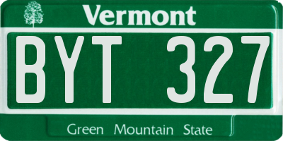 VT license plate BYT327