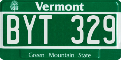 VT license plate BYT329