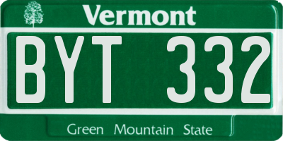 VT license plate BYT332