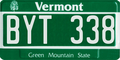 VT license plate BYT338