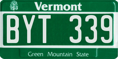 VT license plate BYT339
