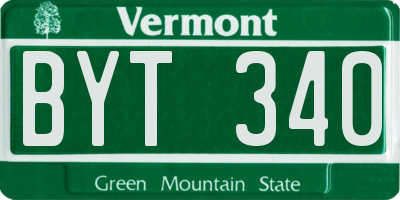 VT license plate BYT340