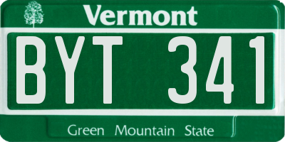 VT license plate BYT341