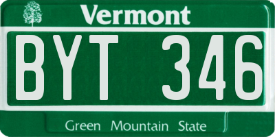 VT license plate BYT346