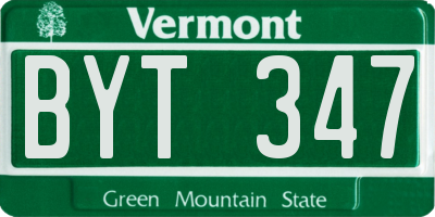 VT license plate BYT347