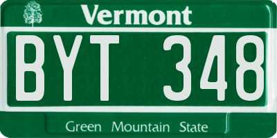 VT license plate BYT348