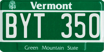VT license plate BYT350