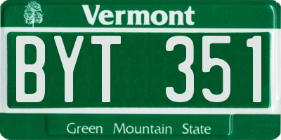 VT license plate BYT351