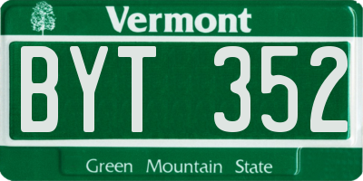 VT license plate BYT352