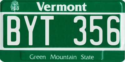 VT license plate BYT356
