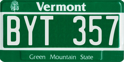 VT license plate BYT357