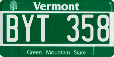 VT license plate BYT358