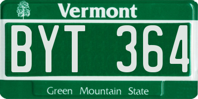 VT license plate BYT364