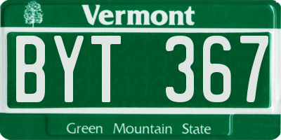 VT license plate BYT367