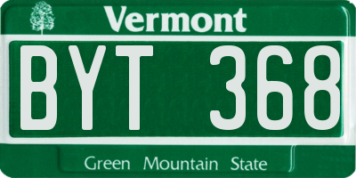 VT license plate BYT368