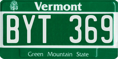 VT license plate BYT369