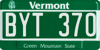 VT license plate BYT370