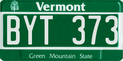 VT license plate BYT373