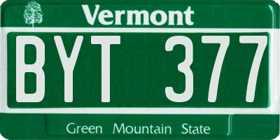 VT license plate BYT377