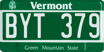 VT license plate BYT379