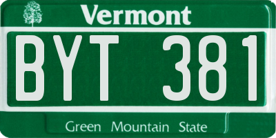 VT license plate BYT381