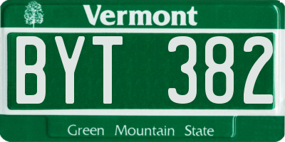 VT license plate BYT382