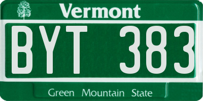 VT license plate BYT383