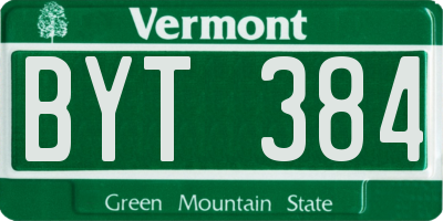 VT license plate BYT384