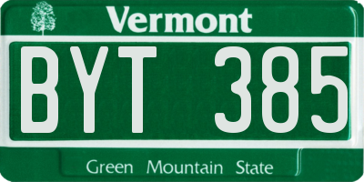 VT license plate BYT385