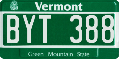 VT license plate BYT388