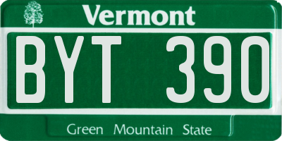 VT license plate BYT390