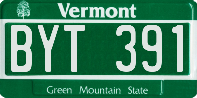 VT license plate BYT391