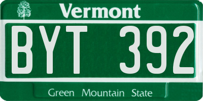 VT license plate BYT392