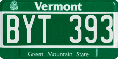 VT license plate BYT393