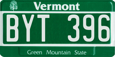 VT license plate BYT396