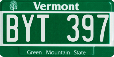 VT license plate BYT397