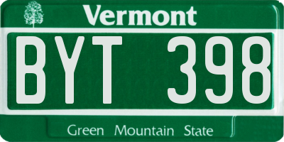 VT license plate BYT398