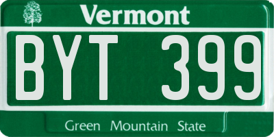 VT license plate BYT399